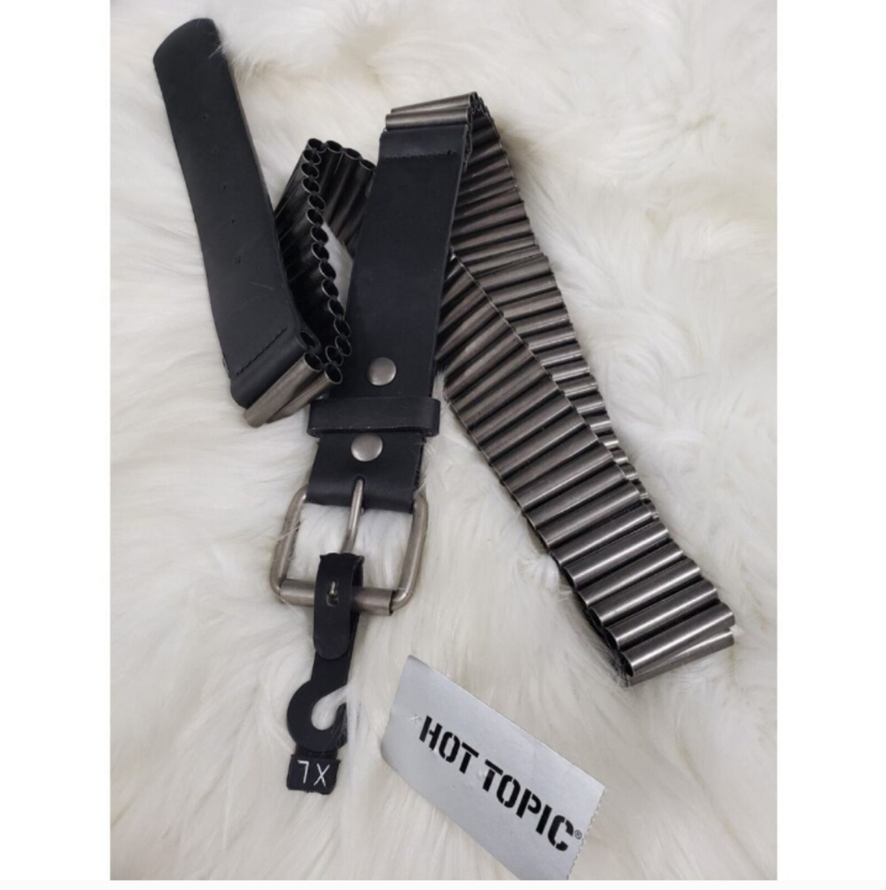 NEW Unisex Hot Topic Black Hardware Belt Rocker Biker Goth Emo Grunge 90s y2k